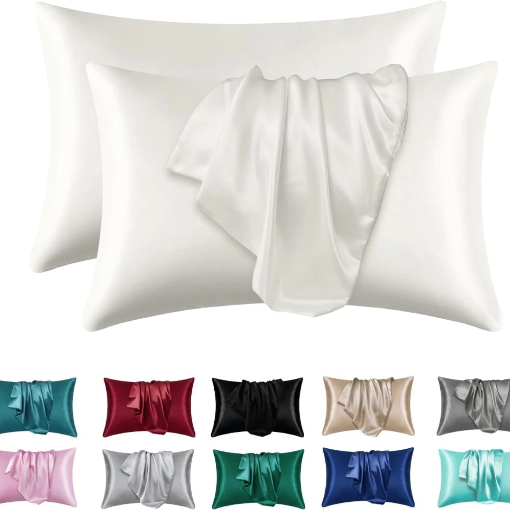 Jetnest 2pcs Satin Slik Pillowcase