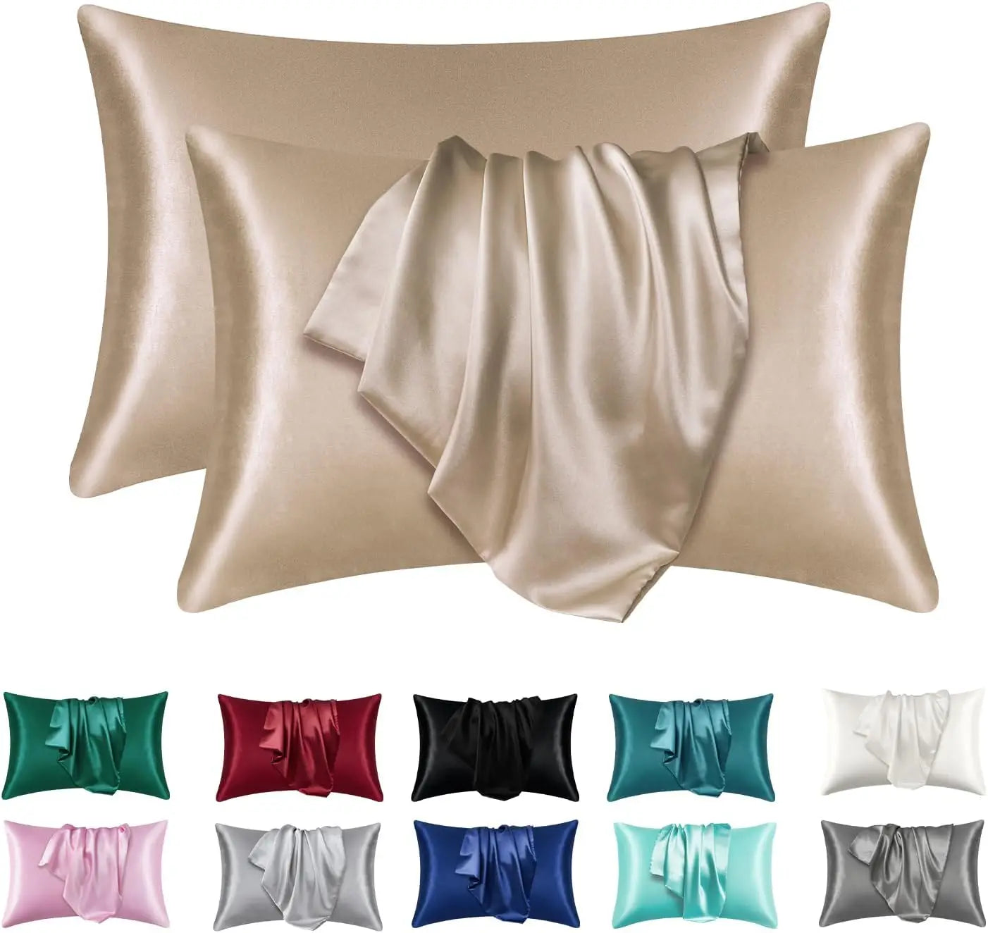 Jetnest 2pcs Satin Slik Pillowcase