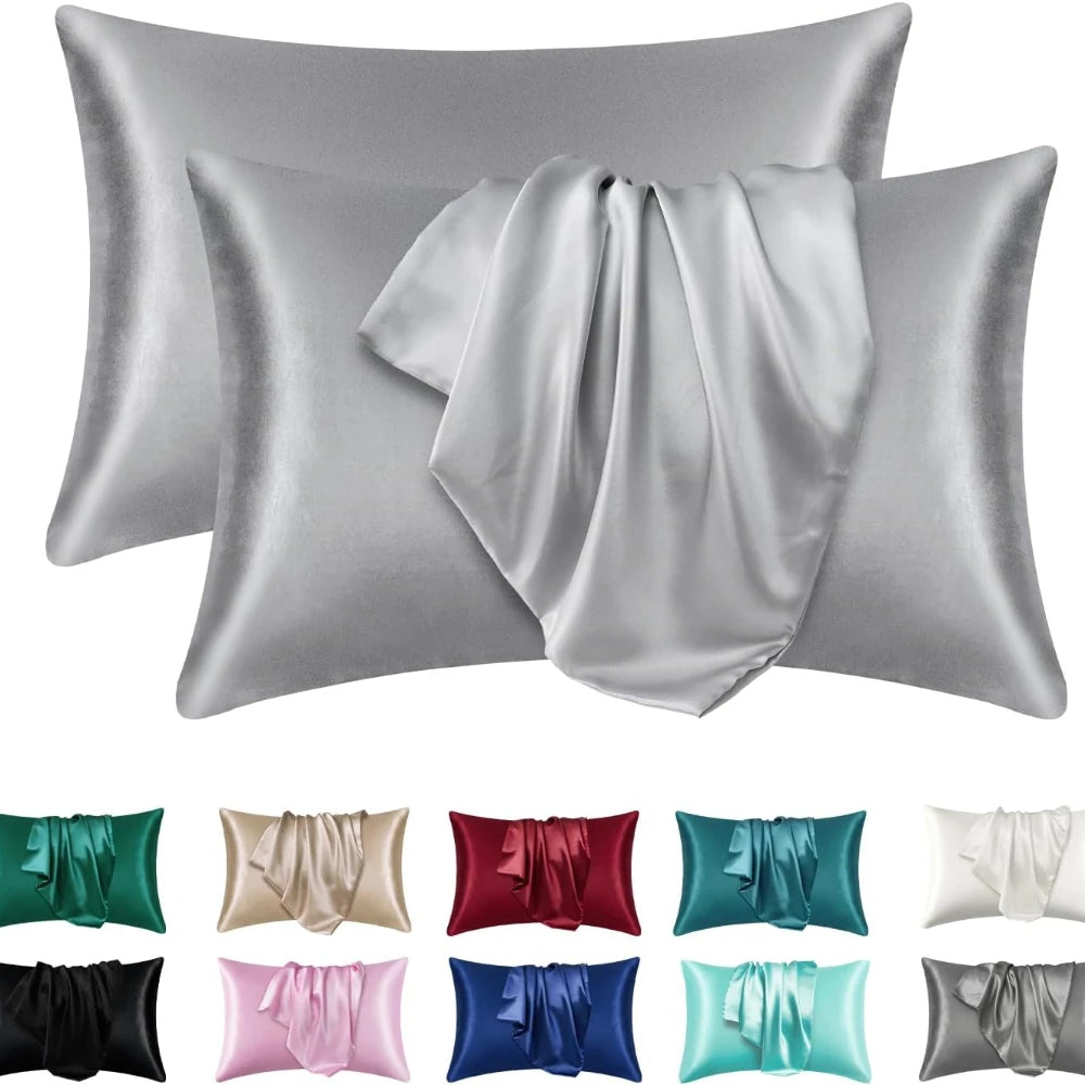 Jetnest 2pcs Satin Slik Pillowcase