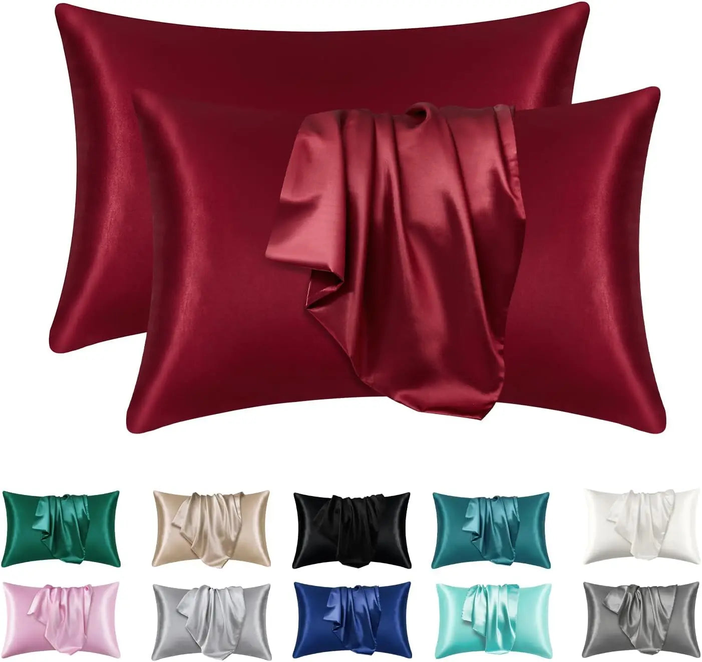 Jetnest 2pcs Satin Slik Pillowcase