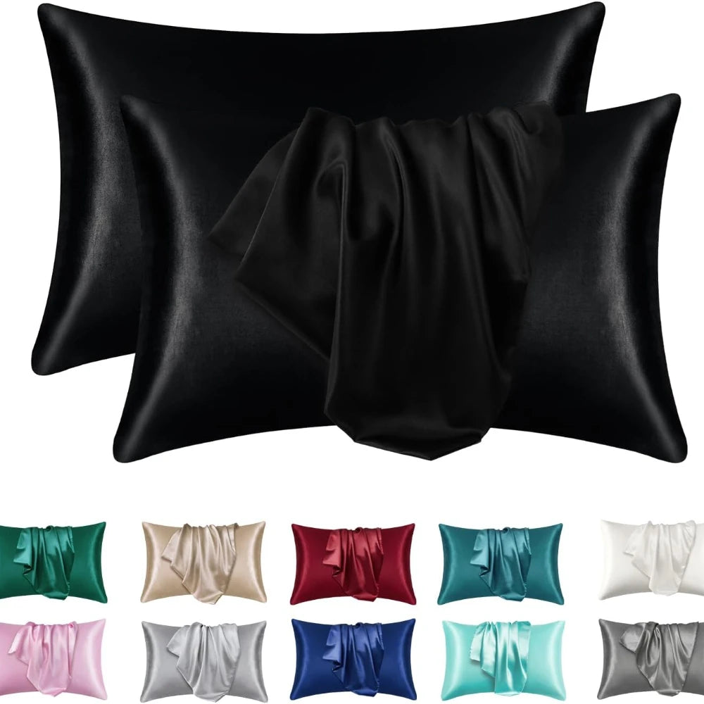 Jetnest 2pcs Satin Slik Pillowcase